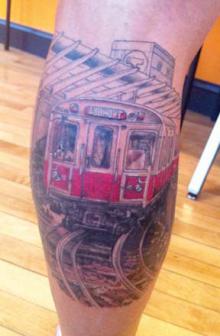 Red Line Tribute Tattoo